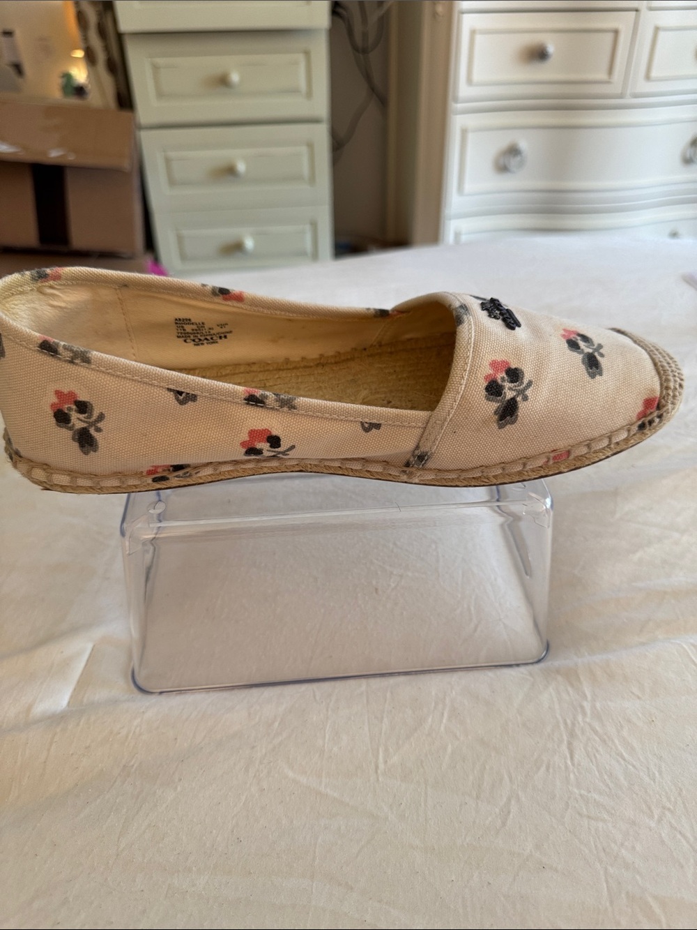 Coach Floral Canvas Espadrilles in Beige, Pink, Black - Picture 4 of 16